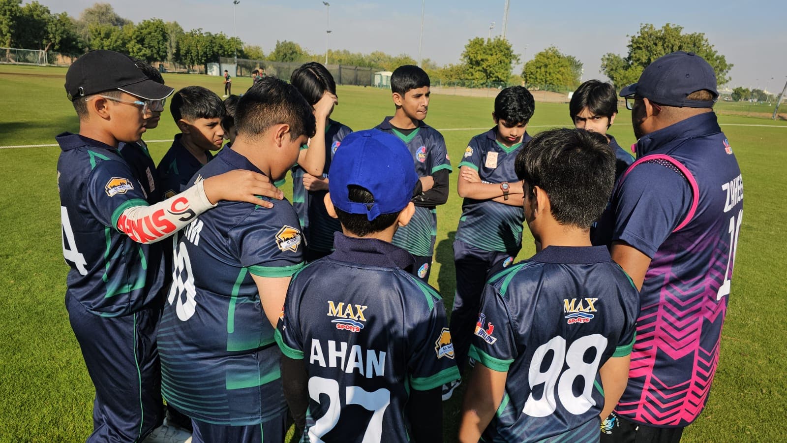 Coach Zaheer coaching a young cricketer at the nets