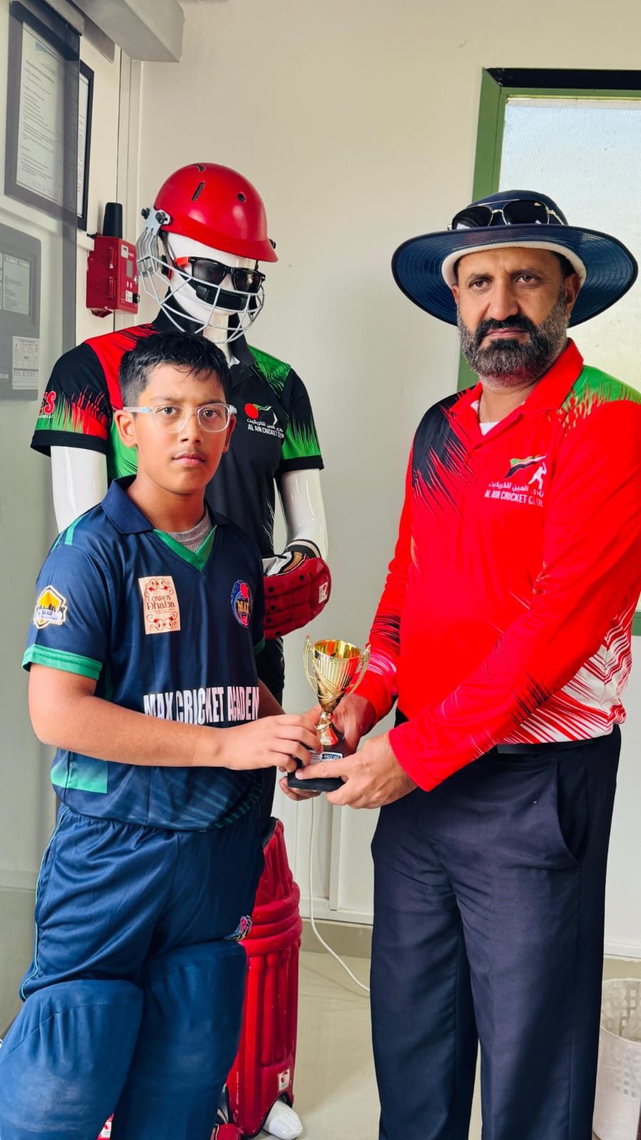 Player receiving a trophy